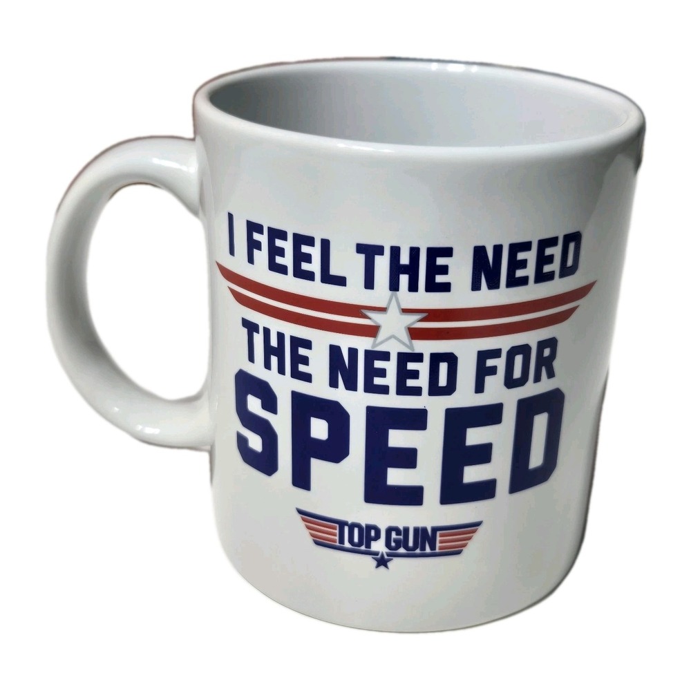 NEW Top Gun I Feel The Need - The Need For Speed White‎ Ceramic Large 20 oz Mug